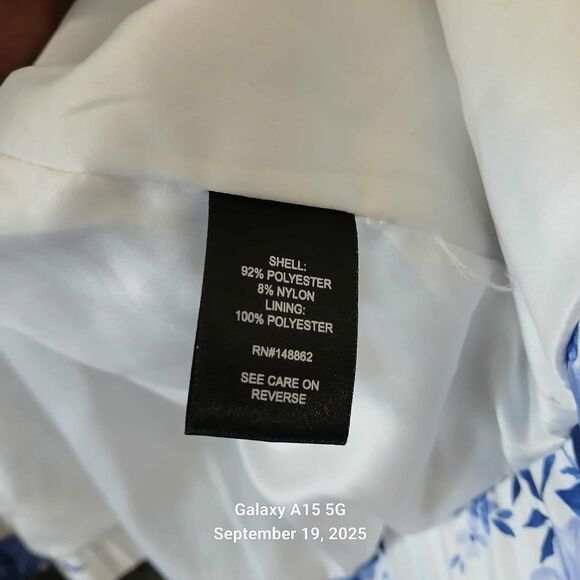 TORRID Bomber Jacket Nylon Plus Size 2 2X White & Blue Floral Full Zip Womens - Picture 5 of 8